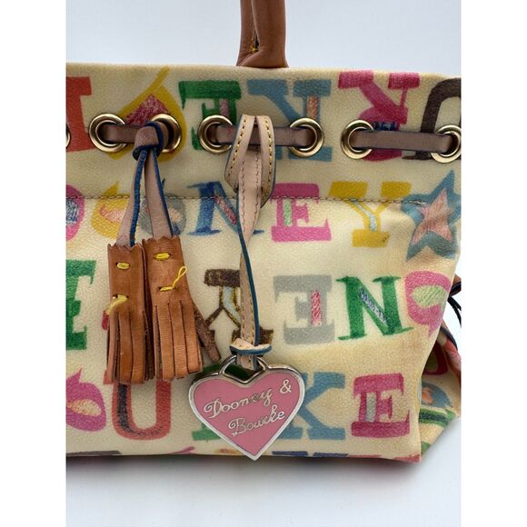 Dooney &  Bourke Y2K Graffiti Spell Out Purse Coated Canvas with Strap - Picture 2 of 9